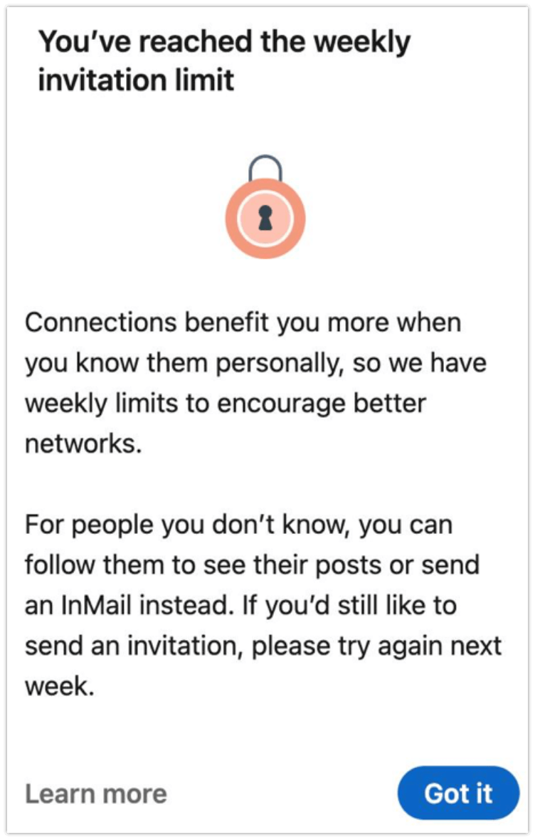 LinkedIn Invitation Request Limit!